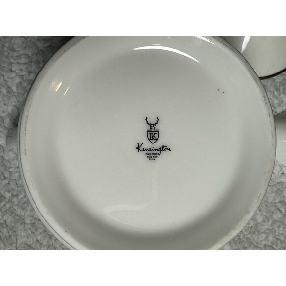 KENSINGTON USA Floral Fine China Ivory Bone Sugar Bowl And Creamer Set - Picture 5 of 7